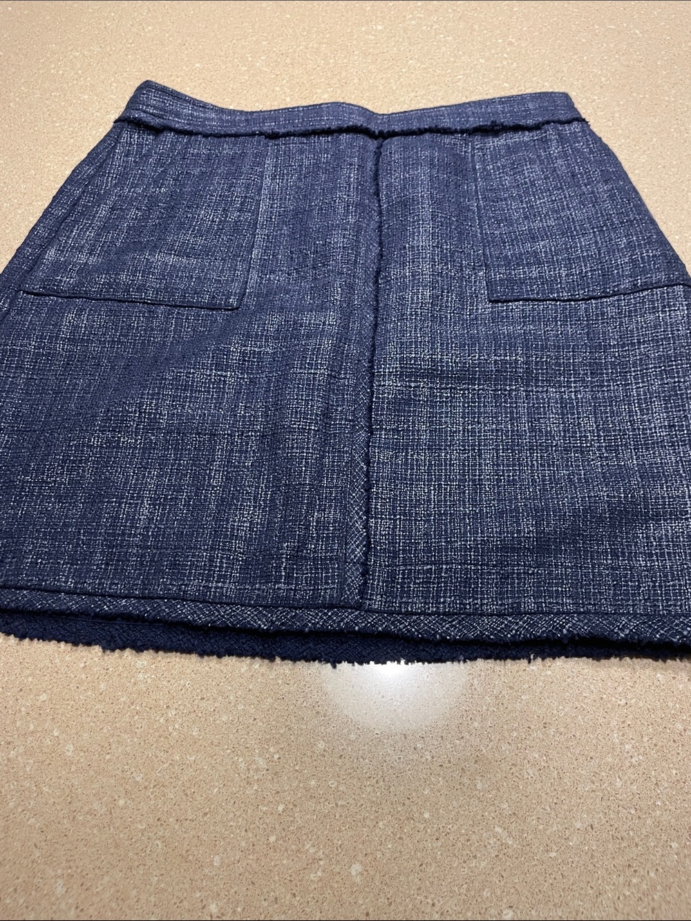 Banana Republic Navy Tweed Pocket Mini Skirt